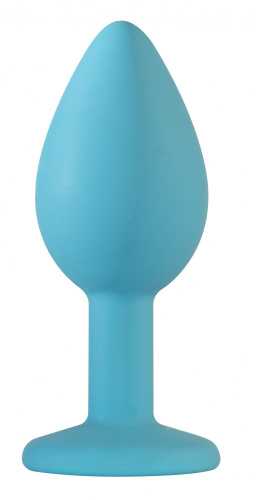 Голубая анальная пробка Cutie Small с фиолетовым кристаллом - 7,5 см. Голубая анальная пробка Cutie Small с фиолетовым кристаллом - 7,5 см.