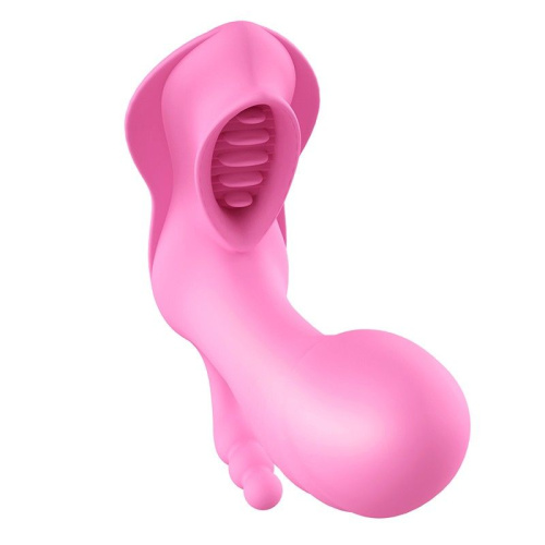 Розовый вибромассажер с клиторальным стимулятором SEX MASSAGER и пультом ДУ фото 3 Розовый вибромассажер с клиторальным стимулятором SEX MASSAGER и пультом ДУ фото 3