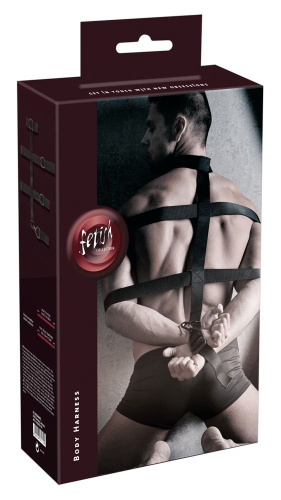 Мужской бондаж из прочных ремней фото 3