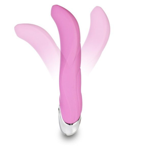 Розовый вибратор The Olympia с загнутым кончиком - 18,5 см. фото 3