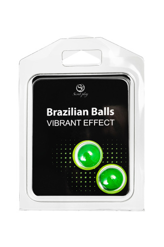 Набор из 2 шариков с массажным маслом Brazilian Balls с эффектом вибрации фото 2