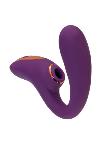 Фиолетовый вибромассажер с клиторальной стимуляцией Megam фото 6