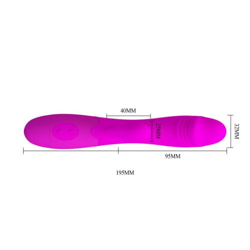Лиловый перезаряжаемый вибратор Snappy с клиторальным отростком - 19,5 см. фото 4