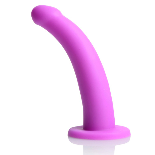 Лиловый поясной страпон Navigator Silicone G-Spot Dildo with Harness - 17,8 см. фото 4