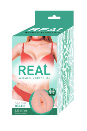 Телесный мастурбатор-вагина Real Women Vibration фото 4