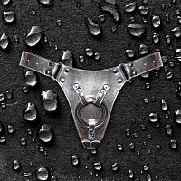 Серебристые страпон-трусики Fusion Strap On Harness для крепления фаллоимитаторов