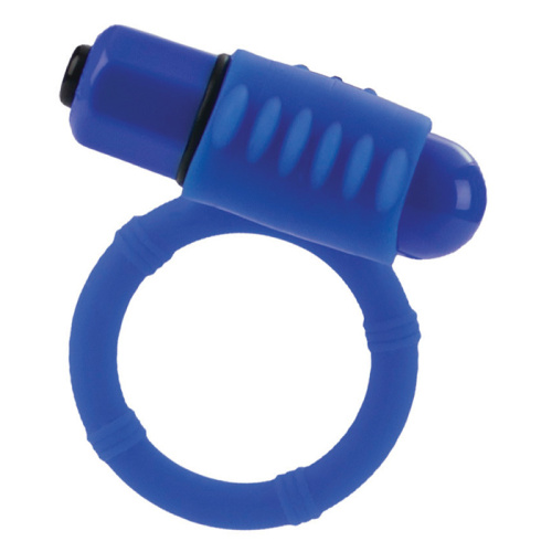 Голубое эрекционнное кольцо с двумя положениями вибростимулятора фото 2