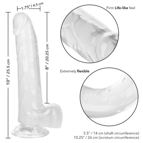 Прозрачный фаллоимитатор Size Queen 6  - 20,25 см. фото 4