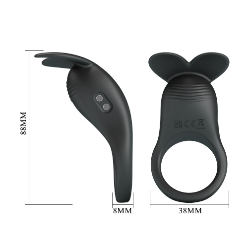 Черное перезаряжаемое виброкольцо Carlton фото 6