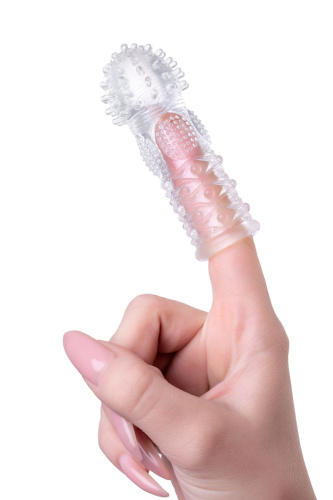 Прозрачная рельефная насадка на палец Hicks - 8,5 см. фото 3