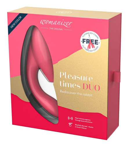 Розовый стимулятор Womanizer DUO с вагинальным отростком фото 6