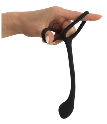 Эрекционное кольцо с утяжкой на мошонку и анальным плаг Black Velvets фото 6 Эрекционное кольцо с утяжкой на мошонку и анальным плаг Black Velvets фото 6