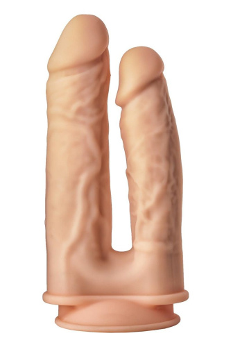 Телесный анально-вагинальный фаллоимитатор Double Penetrator - 19,5 см. фото 6