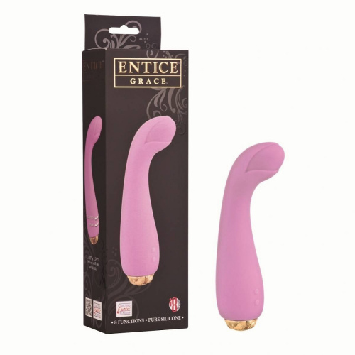 Розовый вибратор Entice Grace - 18,5 см. фото 2