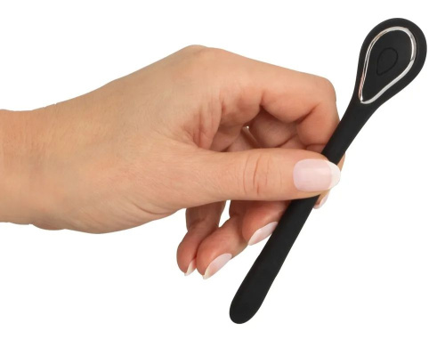 Черный гибкий уретральный стимулятор с вибрацией Vibrating Bendable Dilator - 13,5 см. фото 6