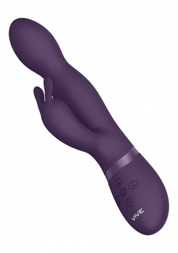 Фиолетовый вибромассажер-кролик Niva - 21,5 см. фото 3