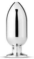 Серебристая анальная пробка Sinner Big Metal Buttplug - 10 см.