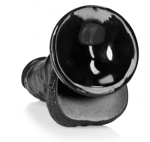 Черный фаллоимитатор Curved Realistic Dildo Balls Suction Cup 6 - 15,5 см. фото 4