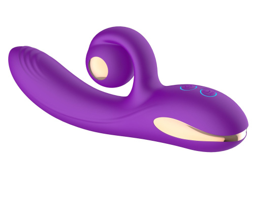 Фиолетовый вибратор-кролик с функцией вращения ствола фото 4