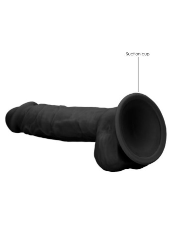 Черный фаллоимитатор Realistic Cock With Scrotum - 22,8 см. фото 7