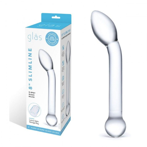 Прозрачный стеклянный фаллос для точки G Slimline G-Spot - 20 см. фото 2