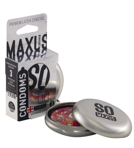Экстремально тонкие презервативы в железном кейсе MAXUS 003 Extra Thin - 3 шт. фото 2