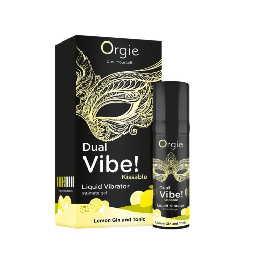 Съедобный жидкий вибратор Dual Vibe! со вкусом лимонного джина с тоником - 15 мл. фото 2
