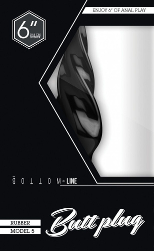 Чёрная спиралевидная пробка Bottom Line 6  Model 5 Black - 15,5 см. фото 2