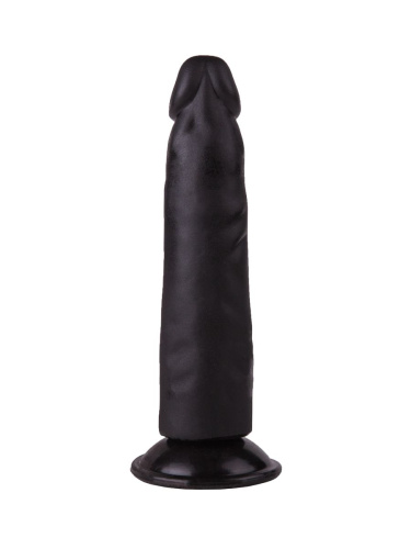 Рельефный чёрный фаллоимитатор на присоске - 16,5 см. фото 3
