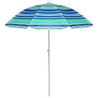 Пляжный зонт в полоску Maclay «Модерн» с серебристым покрытием