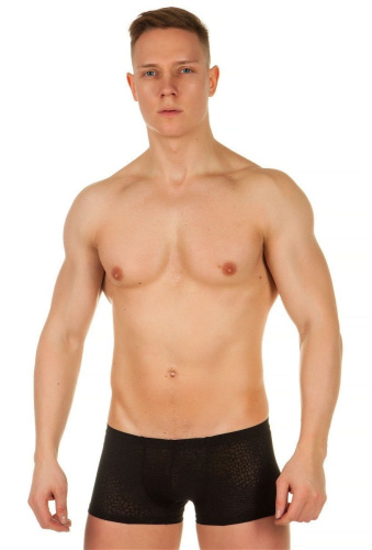 Мужские трусы-хипсы из ткани с текстурой змеиной чешуи Snake Black Boxer фото 4