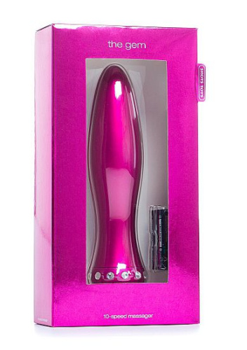 Вибратор-торпеда с кристалликами The Gem Pink - 16,6 см. фото 2