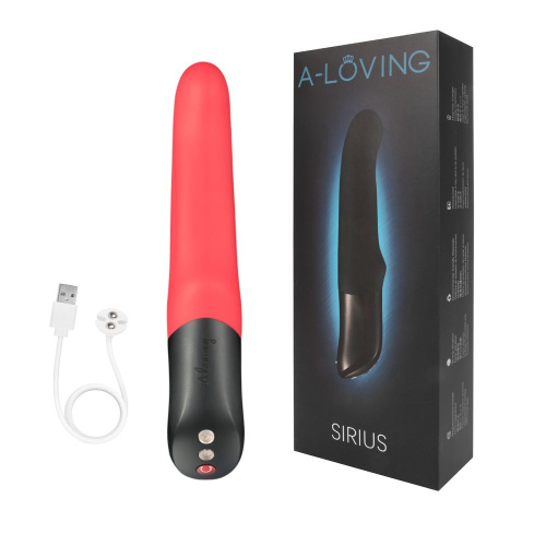 Красный вибромассажер SIRIUS с 10 режимами вибрации - 23,7 см. фото 2