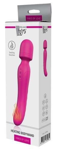 Ярко-розовый жезловый вибратор Heating Bodywand с нагревом - 23,2 см. фото 4