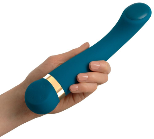 Бирюзовый вибромассажер с температурными режимами Hot n Cold Vibrator - 21,6 см. фото 3