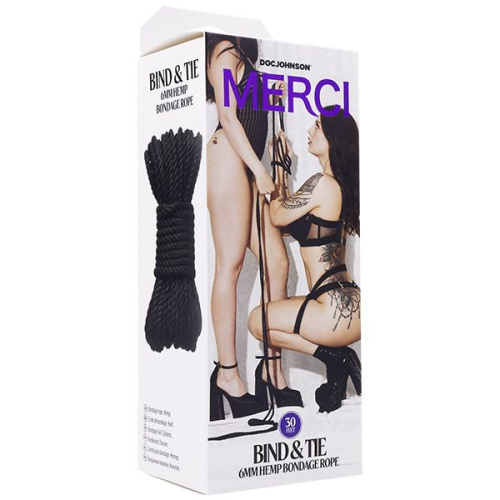Черная верёвка для связывания и фиксации Bind&Tie - 9,14 м. фото 2