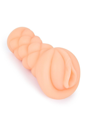 Телесный мастурбатор-вагина с вибропулей и эрекционными кольцами в комплекте фото 2