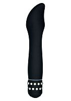 Чёрный вибратор DIAMOND DAZZLER - 19 см.