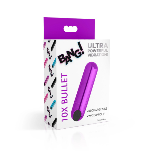 Лиловая вибропуля 10X Rechargeable Vibrating Metallic Bullet фото 5