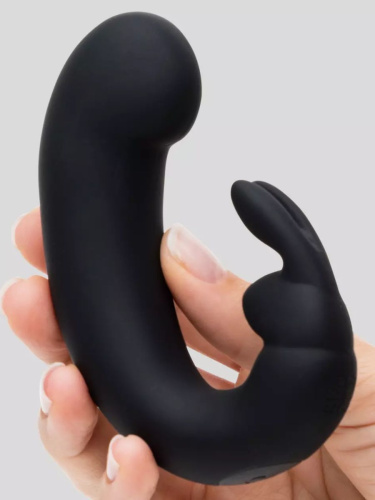 Черный мини-вибратор  кролик  Sensation Rechargeable G-Spot Rabbit Vibrator - 11,4 см. фото 5