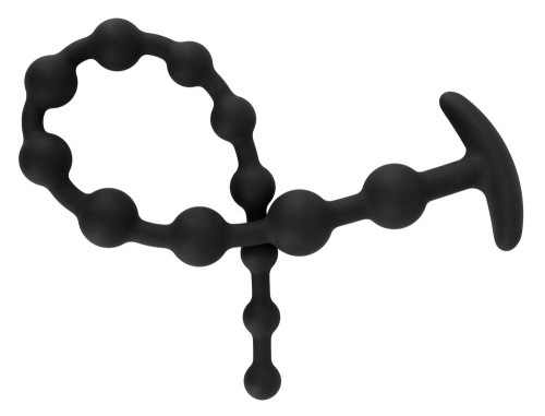 Черные анальные бусы Anal beads - 50 см. фото 5