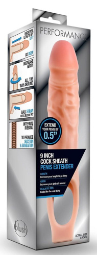 Телесная насадка на пенис 9 Inch Cock Sheath Extender - 22,2 см. фото 2