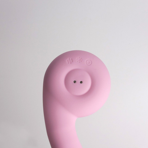 Розовый вибростимулятор точки G с нагревом Bendable Heating G-Spot Vibrator фото 3