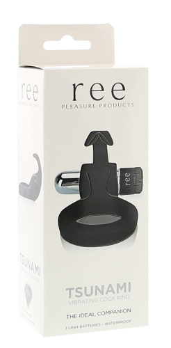 Чёрное виброкольцо Tsunami фото 2 Чёрное виброкольцо Tsunami фото 2