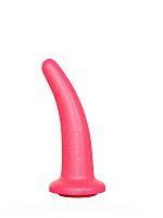Розовый изогнутый стимулятор простаты из геля - 13,5 см.