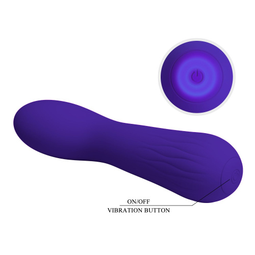 Фиолетовый изогнутый вибратор Faun - 15 см. фото 6