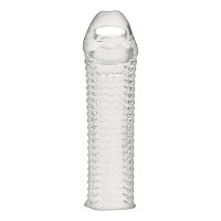 Текстурированная насадка на пенис Clear Textured Penis Enhancing Sleeve Extension - 16,5 см.
