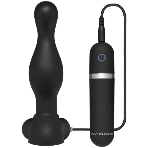Черный анальный вибромассажер с 10 скоростями - 15 см. Черный анальный вибромассажер с 10 скоростями - 15 см.