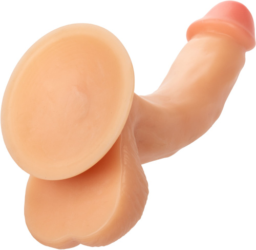 Телесный изогнутый фаллоимитатор The Delivery Man - 21 см. фото 4