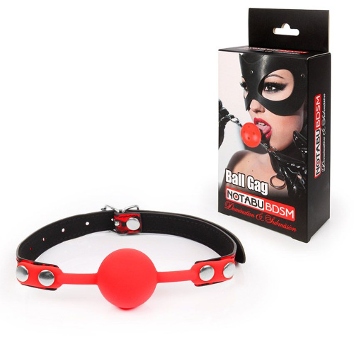 Красный кляп-шарик с черным регулируемым ремешком фото 2 Красный кляп-шарик с черным регулируемым ремешком фото 2